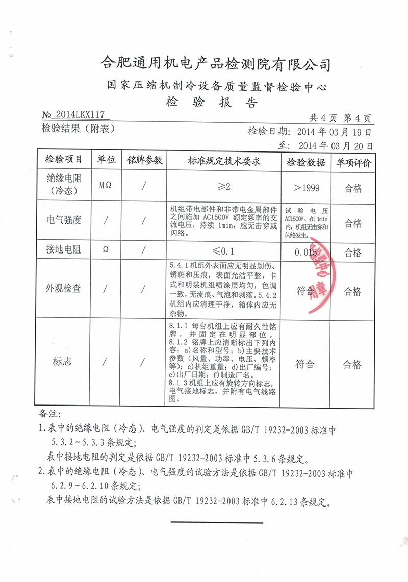 風(fēng)機盤管機組檢測報告